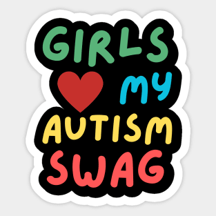 Girls Love My Autism Swag Funny Girls Heart Sticker